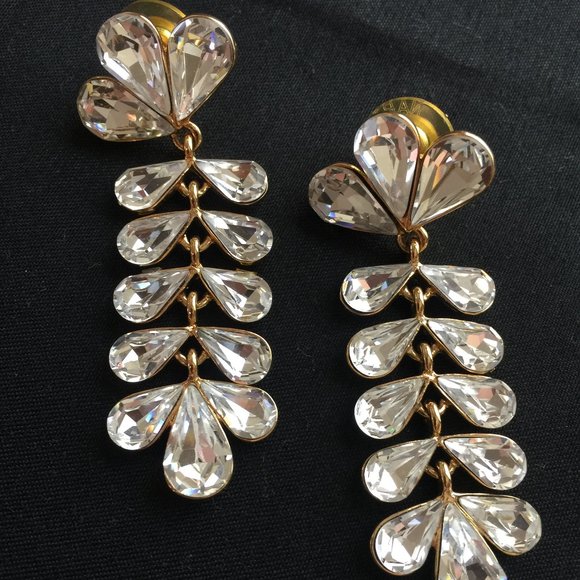 Vintage Napier Tiered Crystal Chandelier Earrings – Recess Vintage NAPIER Rhinestones Chandelier Dangle Earrings Hollywood Circa \'90s